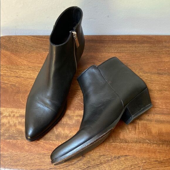 Thursday Boot Company Black Leather Heeled Downtown Boots - Picture 1 of 12